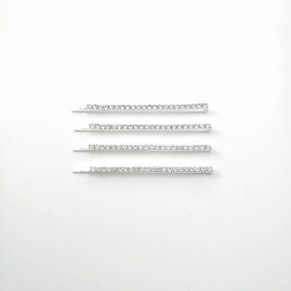 Silver Rhinestone Hair clip set of 4 💎